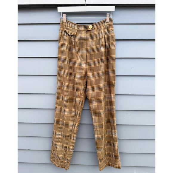 NANUSHKA Mitsu Cropped Plaid Wool Blend Trousers Small S - Picture 5 of 9